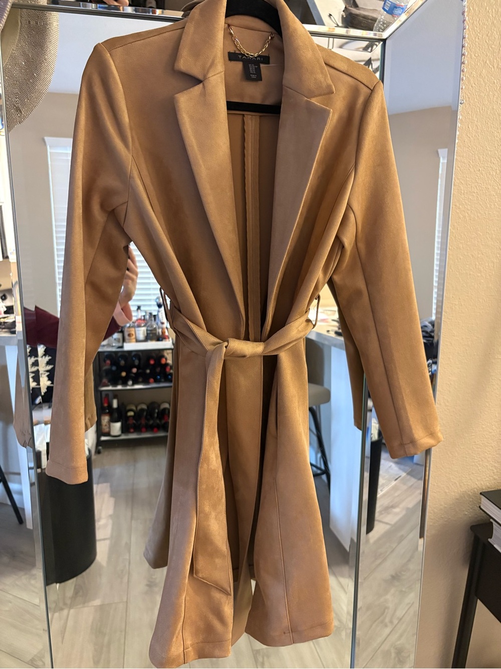 Tahari Tan Belted Trench Coat